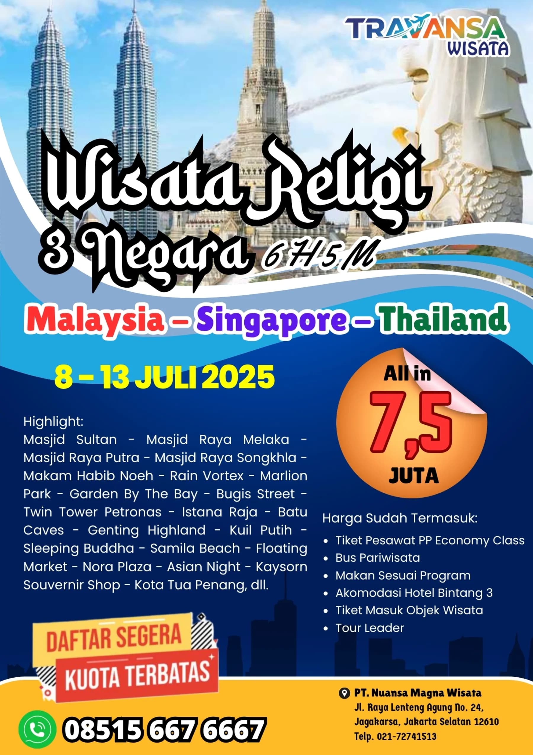 Flyer paket tour and travel Travansa