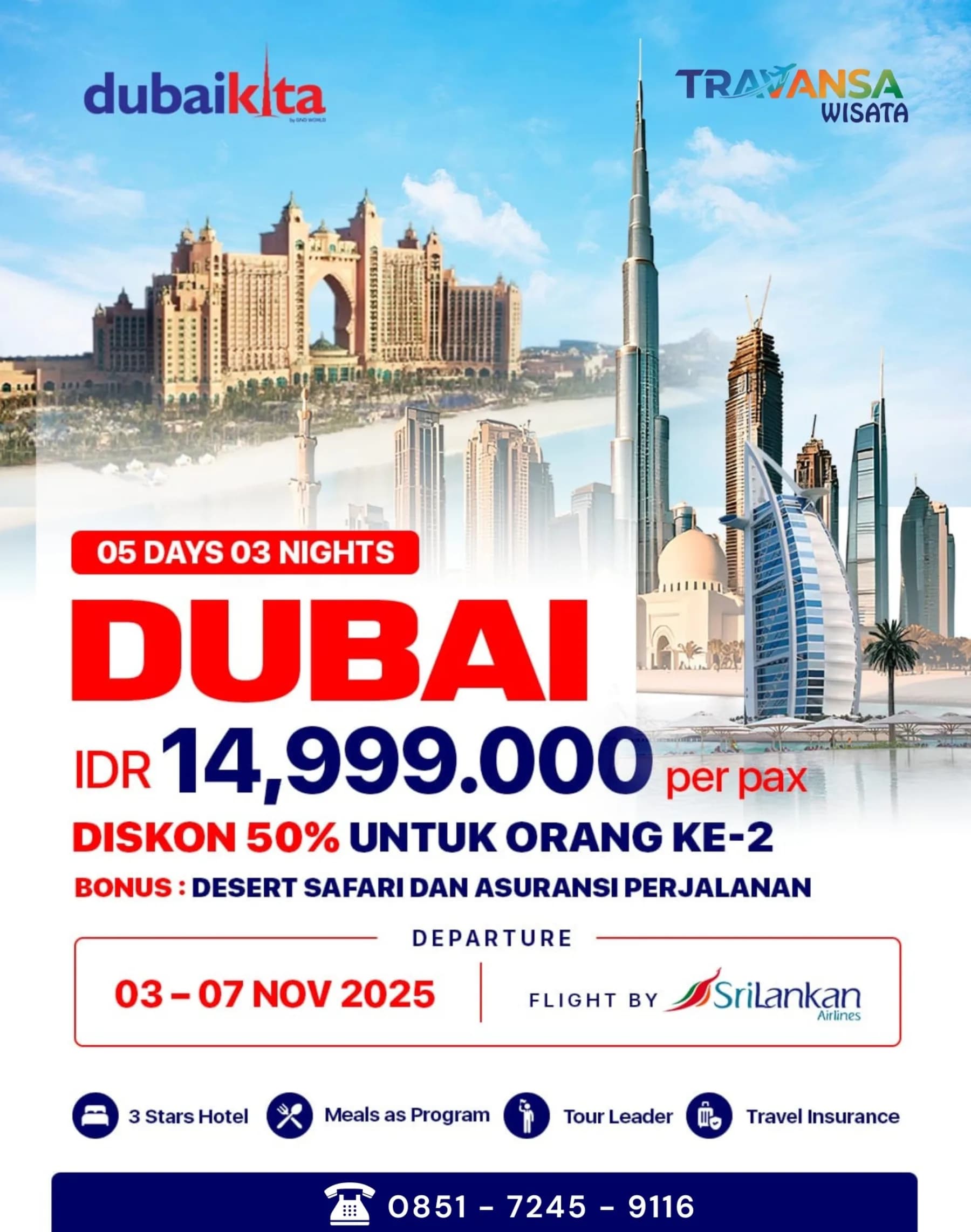 Flyer paket Dubai Kita Travansa